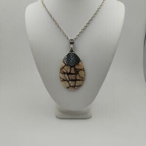 Balinese Sponge Coral Pendant with Sterling Silver Bail on 20-In Rope Chain